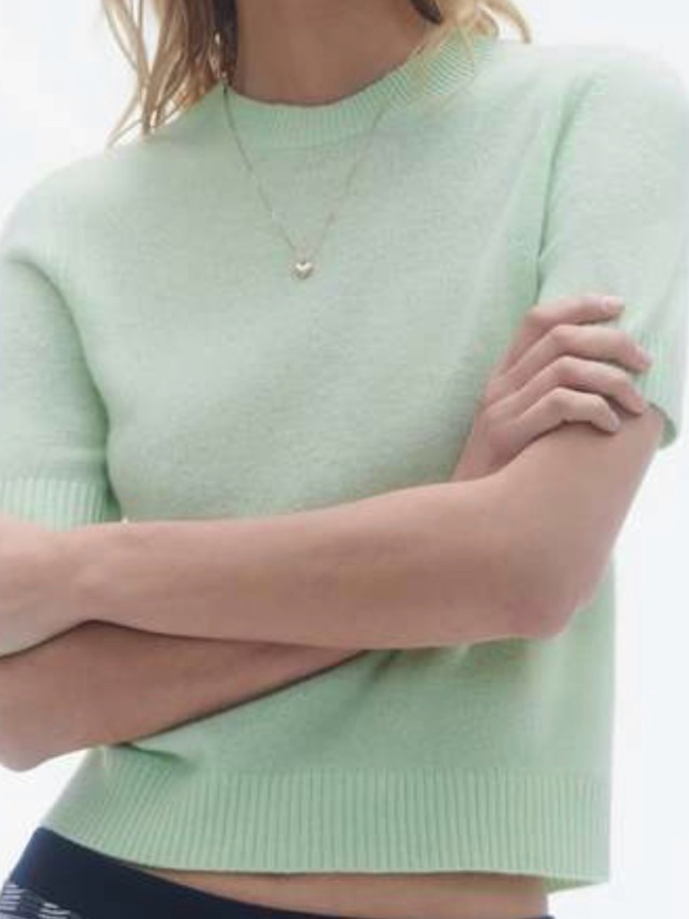 Guest in Residence 100% Cashmere Mint Green Crewneck Sweater